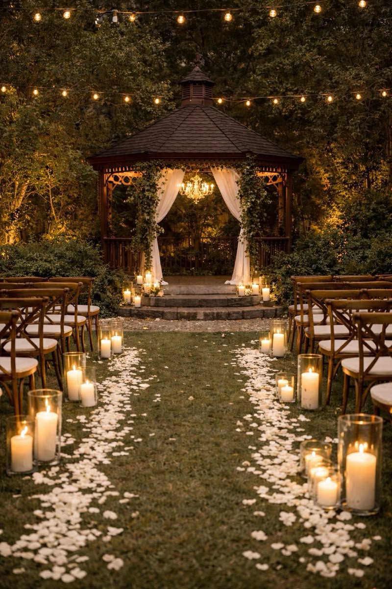 Candlelit gazebo ceremony