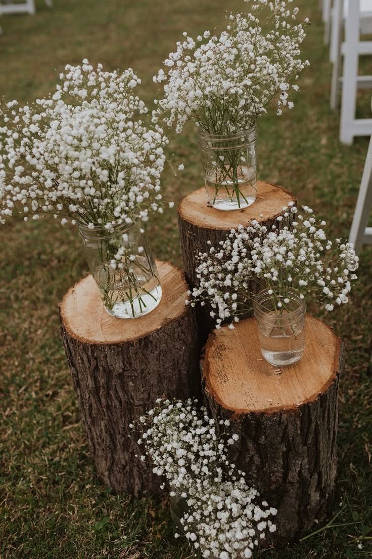 Wildflower table in a field at sunset